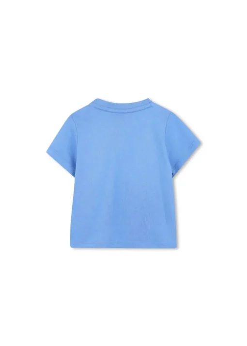 Boss Kids T-shirt Celeste con Logo per Neonati
