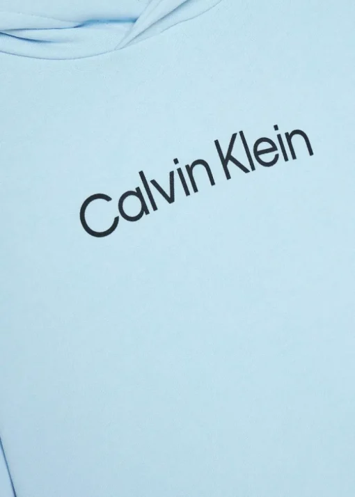 Calvin Klein Kids Felpa con Cappuccio Celeste con Logo per Bambini