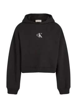 Calvin Klein Kids Felpa Nera con Cappuccio per Bambini