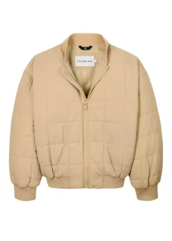 Calvin Klein Kids Giubbino Beige Trapuntato per Bambini