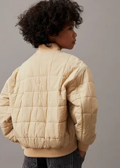 Calvin Klein Kids Giubbino Beige Trapuntato per Bambini