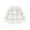 Calvin Klein Kids Maglione Girocollo Avorio a Righe per Neonati