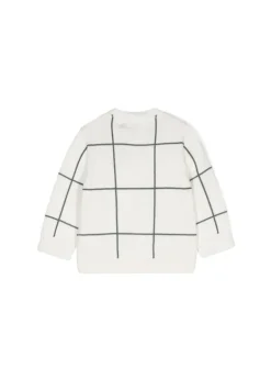 Calvin Klein Kids Maglione Girocollo Avorio a Righe per Neonati