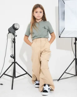 Calvin Klein Kids Pantaloni Beige Parachute per Bambini