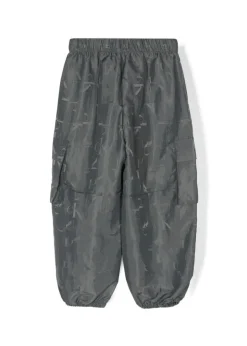 Calvin Klein Kids Pantaloni Grigi Antracite con Stampa Monogram per Bambini