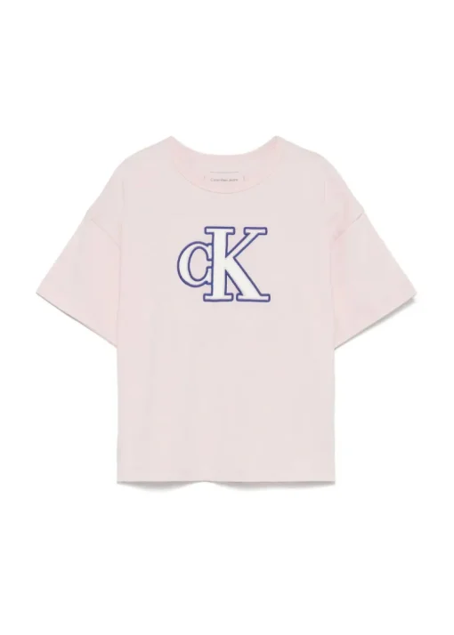 Calvin Klein Kids T-shirt Rosa con CK per Bambine