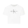 Calvin Klein Kids T-shirt Crop Bianca per Bambine