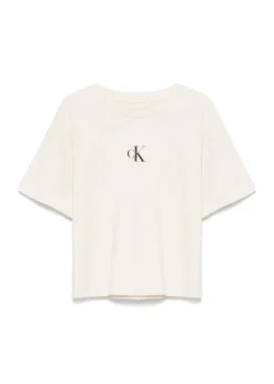 Calvin Klein Kids T-shirt Beige con CK per Bambini