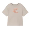 Calvin Klein Kids T-shirt Beige con CK per Bambini