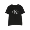 Calvin Klein Kids T-shirt Nera con Stampa Logo per Neonati