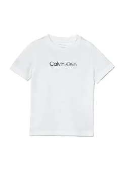 Calvin Klein Kids T-Shirt Bianca con Logo per Bambini