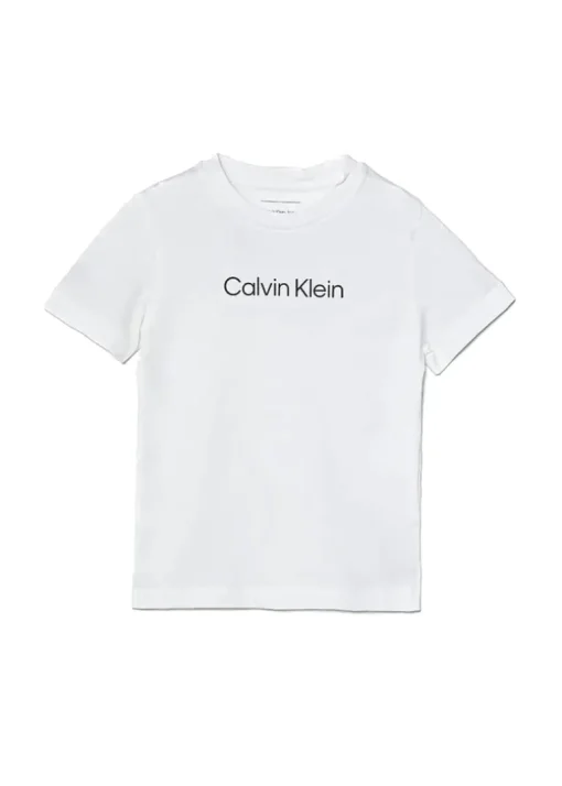 Calvin Klein Kids T-Shirt Bianca con Logo per Bambini