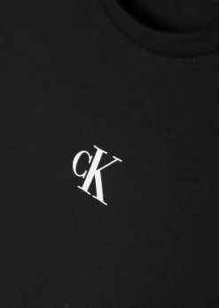 Calvin Klein Kids T-shirt Nera con Micro Logo per Bambini