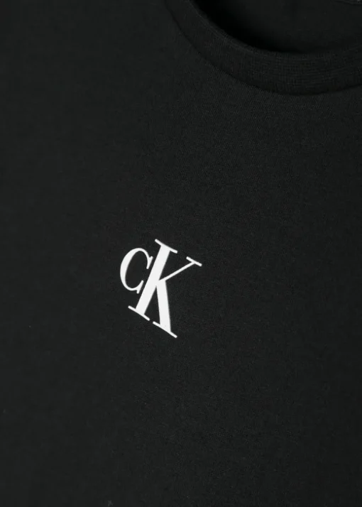 Calvin Klein Kids T-shirt Nera con Micro Logo per Bambini
