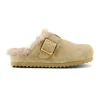 Colors Of California Sabot in Camoscio Beige con Fodera in Pelo