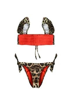 Costume 4giveness Maculato 2 Pezzi con Fascia in Filo e Rouches