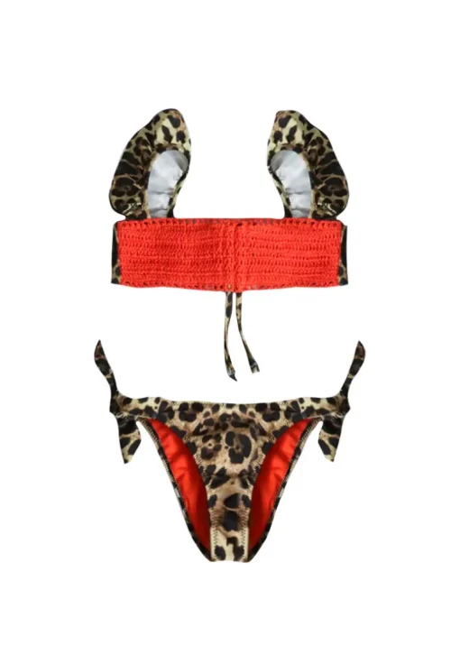 Costume 4giveness Maculato 2 Pezzi con Fascia in Filo e Rouches