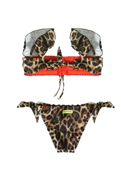Costume 4giveness Maculato 2 Pezzi con Fascia in Filo e Rouches