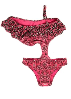 Costume Intero 4giveness Bambina Fucsia con Rouches