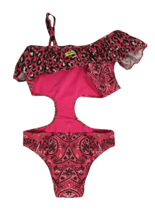 Costume Intero 4giveness Bambina Fucsia con Rouches