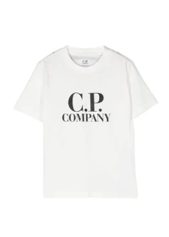 C.P. Company Kids T-shirt Bianca con Stampa per Bambini