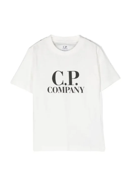 C.P. Company Kids T-shirt Bianca con Stampa per Bambini