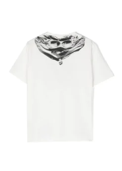 C.P. Company Kids T-shirt Bianca con Stampa per Bambini