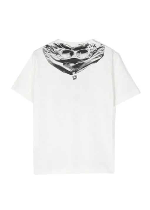 C.P. Company Kids T-shirt Bianca con Stampa per Bambini