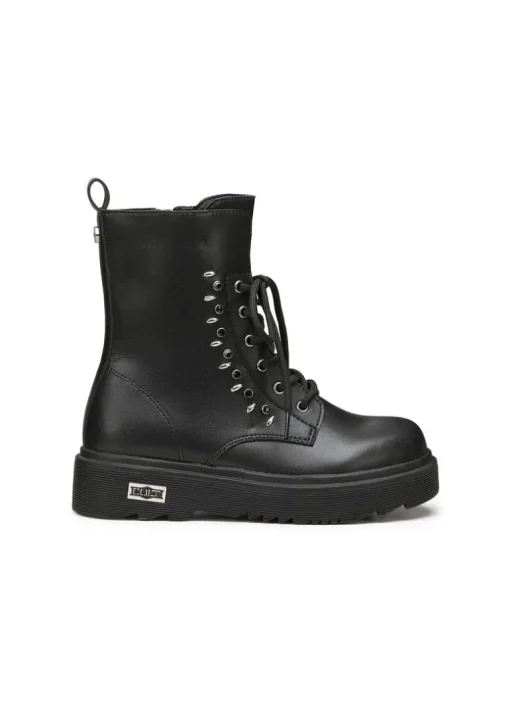 Cult Stivale Nero in Pelle con Borchie per Bambine