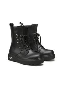 Cult Stivale Nero in Pelle con Borchie per Bambine