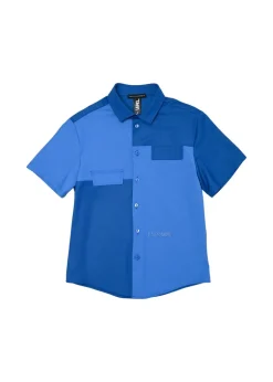 Daniele Alessandrini Camicia Royal Blu Degradè per Bambini