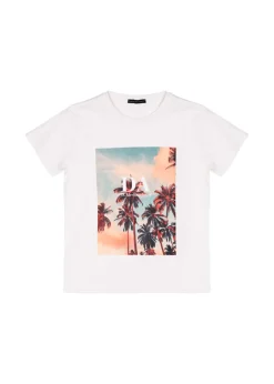 Daniele Alessandrini T-shirt Bianca con Stampa per Bambini
