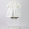Deolinda Abito Bianco con Culotta per Neonate