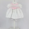 Deolinda Abito con Culotta Bianco/Rosa per Neonate