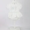 Deolinda Completo T-shirt con Culotta Bianca con Fiori per Neonate