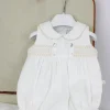 Deolinda Pagliaccetto Bianco con Ricami per Neonate