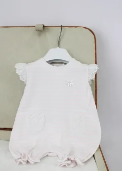 Deolinda Pagliaccetto Bianco/Rosa a Righe per Neonati