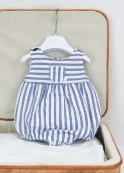 Deolinda Pagliaccetto Bianco/Blu a Righe per Neonate