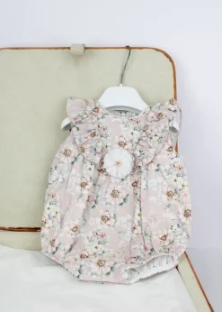 Deolinda Pagliaccetto Fantasia Floreale con Fiore per Neonate