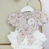 Deolinda T-shirt con Culotte Floreale con Fiocco per Neonate