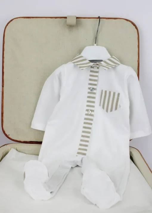 Deolinda Tutina Bianca/Beige per Neonati