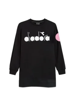 Diadora Kids Abito Nero in Felpa per Bambine