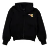 Diadora Kids Felpa Nera con Stampa Logo per Bambini