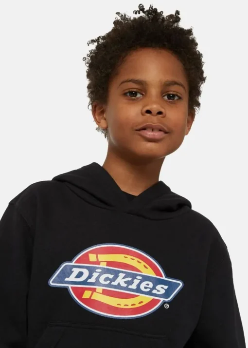 Dickies Kids Felpa Nera con Cappuccio con Logo per Bambini