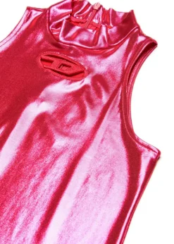 Diesel Kids Abito Fucsia Metallizzato con Oval D per Bambine