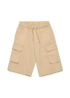 Diesel Kids Bermuda Beige con Tasche e Micro Oval D per Bambini