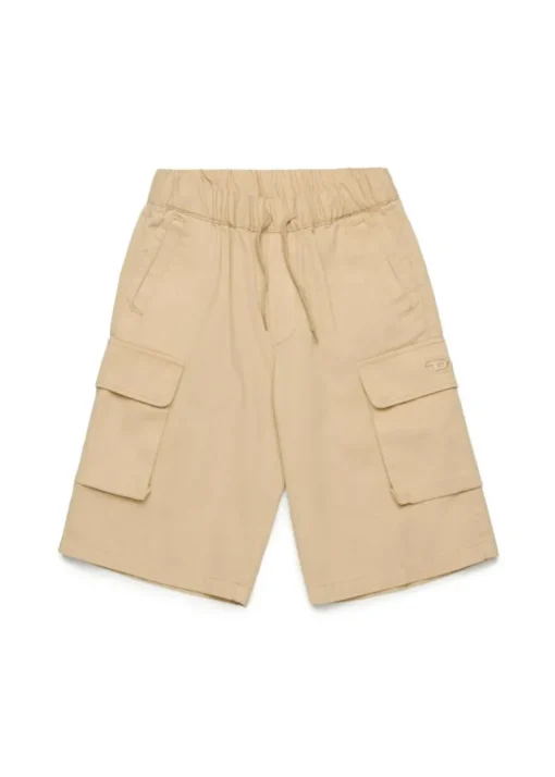 Diesel Kids Bermuda Beige con Tasche e Micro Oval D per Bambini