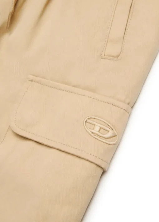 Diesel Kids Bermuda Beige con Tasche e Micro Oval D per Bambini