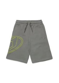 Diesel Kids Bermuda Grigio con Macro Oval D per Bambini