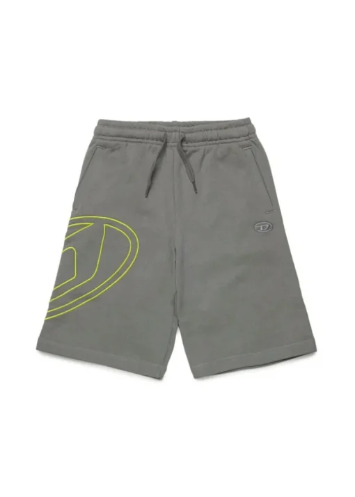 Diesel Kids Bermuda Grigio con Macro Oval D per Bambini